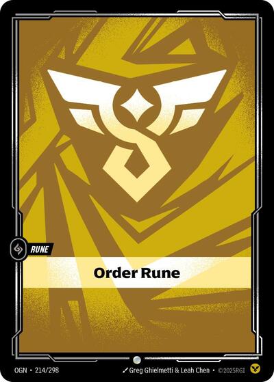 Order Rune (OGN) #214/298 Common (Near Mint) Origins Riftbound: League of Legends Trading Card Game: 2025