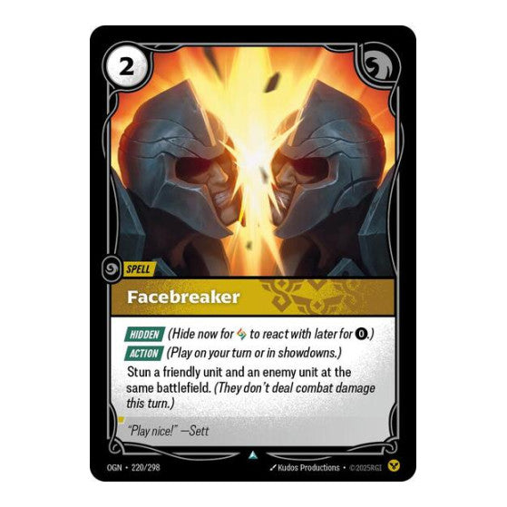 Facebreaker (OGN) #220/298 Uncommon (Near Mint) Origins Riftbound: League of Legends Trading Card Game: 2025