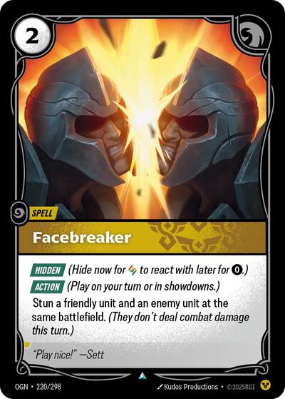 Facebreaker (OGN) #220/298 Uncommon (Near Mint) Origins Riftbound: League of Legends Trading Card Game: 2025