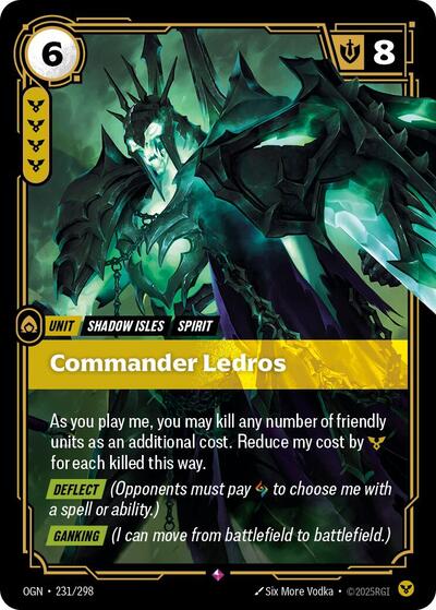 Commander Ledros (OGN) #231/298 Rare (Foil Near Mint) Origins Riftbound: League of Legends Trading Card Game: 2025
