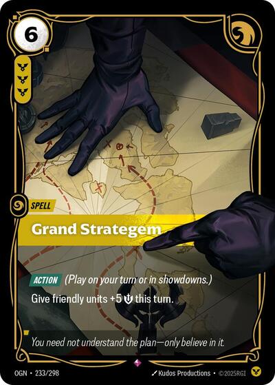 2025 Riftbound League of Legends Trading Card Game: Origins (OGN) - Grand Strategem (#233/298, Rare) (Foil, Near Mint)