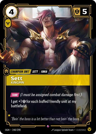 Sett - Kingpin (OGN) #240/298 Rare (Foil Near Mint) Origins Riftbound: League of Legends Trading Card Game: 2025