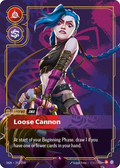 Jinx - Loose Cannon (OGN) #251/298 Rare (Foil Near Mint) Origins Riftbound: League of Legends Trading Card Game: 2025