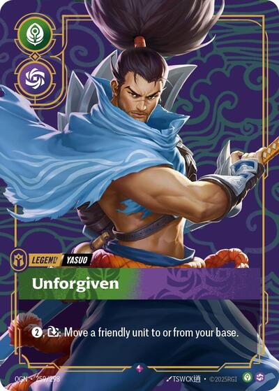 Yasuo - Unforgiven (OGN) #259/298 Rare (Foil Near Mint) Origins Riftbound: League of Legends Trading Card Game: 2025