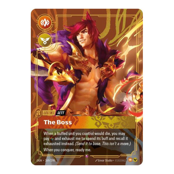 Sett The Boss (OGN) #269/298 Rare (Foil Near Mint) Origins Riftbound: League of Legends Trading Card Game: 2025