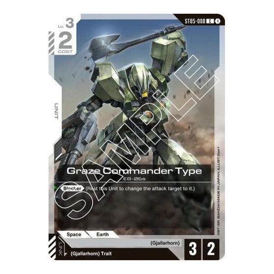 Graze Commander Type (ST05) #ST05-008 Common (Lightly Played) Starter Deck 05: Iron Bloom Gundam Card Game: 2025