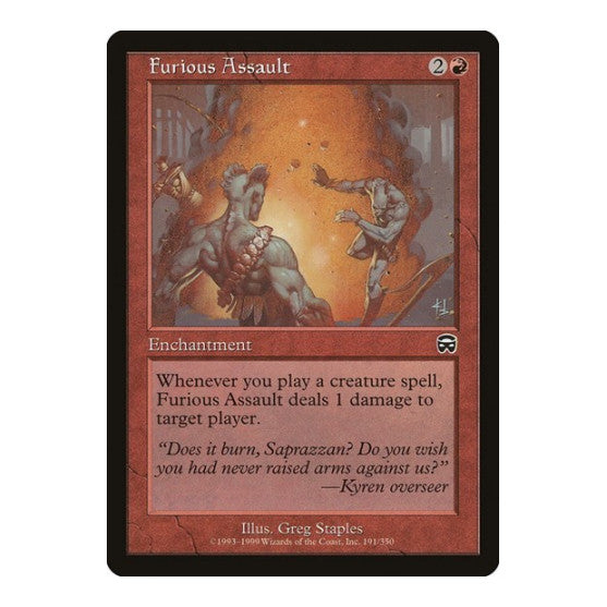 Furious Assault (MMQ) #191 Common (Lightly Played) Mercadian Masques Magic: The Gathering: 1999