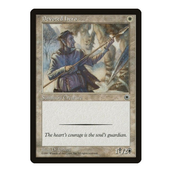 Devoted Hero (POR) #13 Common (Lightly Played) Portal Magic: The Gathering: 1997
