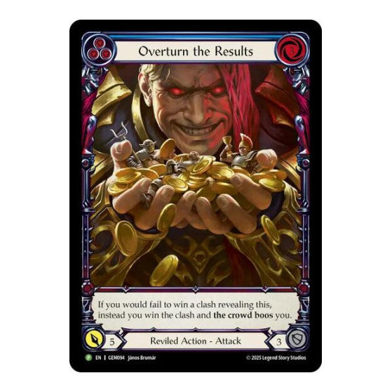 Overturn the Results (GEM) #GEM094 Promo (Rainbow Foil Lightly Played) GEM Pack 3 Flesh and Blood TCG: 2025