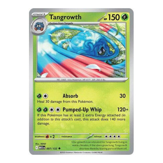 Tangrowth (MEG) #007/132 Uncommon (Reverse Holofoil Moderately Played) ME01: Mega Evolution Pokemon: 2025