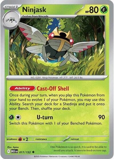 Ninjask - 017/132 (MEG) #017/132 Uncommon ME01: Mega Evolution Pokemon: 2025