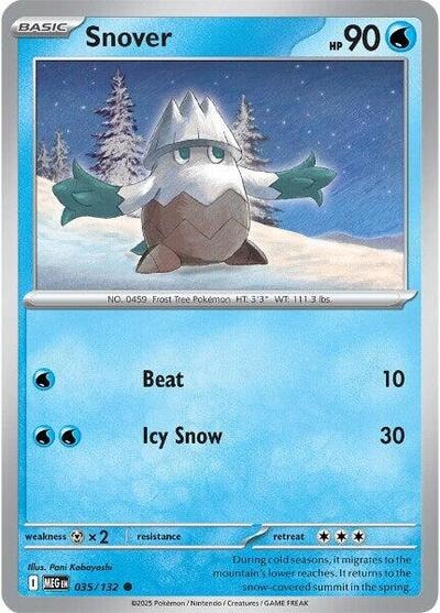 Snover - 035/132 (MEG) #035/132 Common (Reverse Holofoil Moderately Played) ME01: Mega Evolution Pokemon: 2025