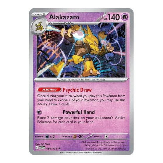 Alakazam (MEG) #056/132 Rare ME01: Mega Evolution Pokemon: 2025