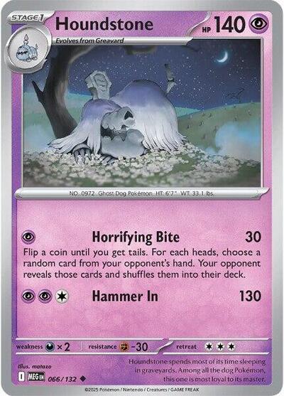 Houndstone 066 132 (MEG) #066/132 Uncommon (Near Mint) ME01: Mega Evolution Pokemon: 2025