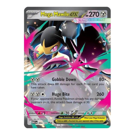 Mega Mawile ex - 094/132 (MEG) #094/132 Double Rare (Holofoil Near Mint) ME01: Mega Evolution Pokemon: 2025