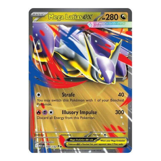 Mega Latias ex - 100/132 (MEG) #100/132 Double Rare (Holofoil Near Mint) ME01: Mega Evolution Pokemon: 2025