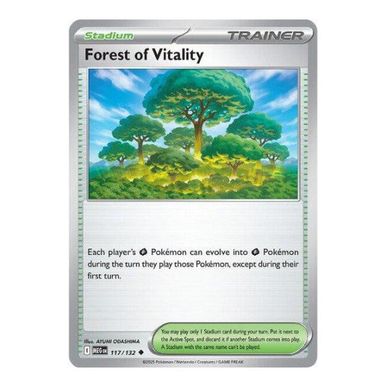 Forest of Vitality (MEG) #117/132 Uncommon (Reverse Holofoil Moderately Played) ME01: Mega Evolution Pokemon: 2025