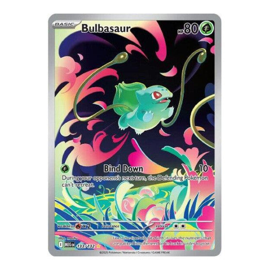 Bulbasaur - 133/132 (MEG) #133/132 Illustration Rare (Holofoil Near Mint) ME01: Mega Evolution Pokemon: 2025