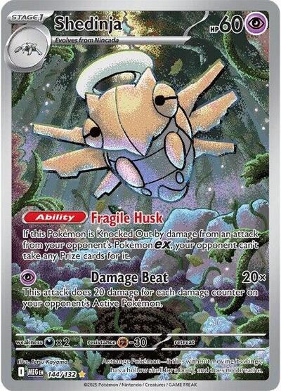 Shedinja 144 132 (MEG) #144/132 Illustration Rare (Holofoil Near Mint) ME01: Mega Evolution Pokemon: 2025
