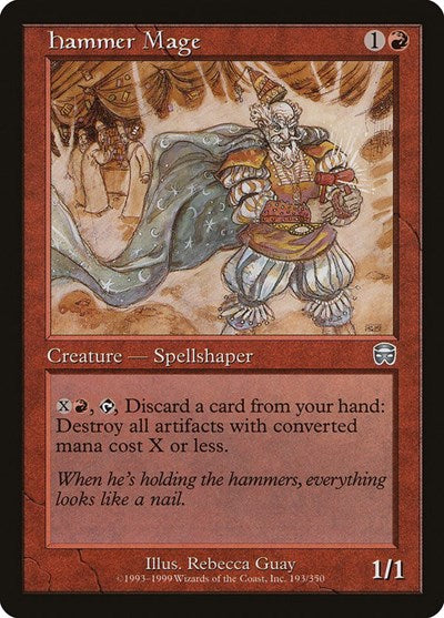 Hammer Mage (MMQ) #193 Uncommon (Lightly Played) Mercadian Masques Magic: The Gathering: 1999