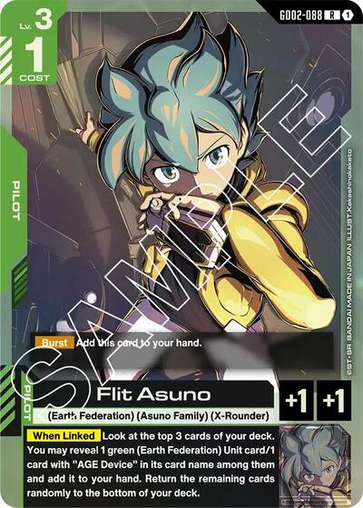 Flit Asuno (GD02) #GD02-088 Rare (Holofoil Near Mint) Dual Impact Gundam Card Game: 2025