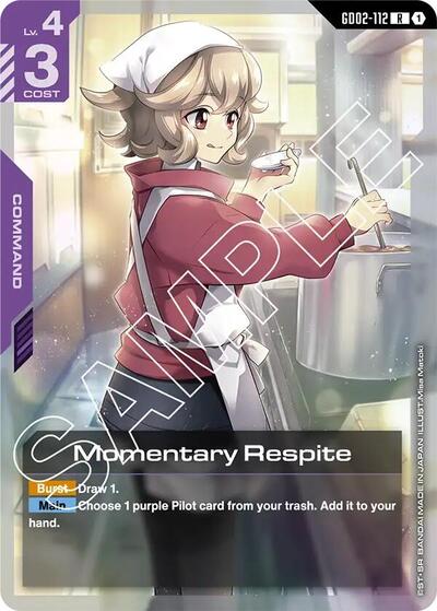 Momentary Respite (GD02) #GD02-112 Rare (Holofoil Near Mint) Dual Impact Gundam Card Game: 2025