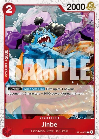 Jinbe - ST10-005 (Pirate Foil) (PRB-02) #ST10-005 Common (Foil Lightly Played) Premium Booster -The Best- Vol. 2 One Piece Card Game: 2025