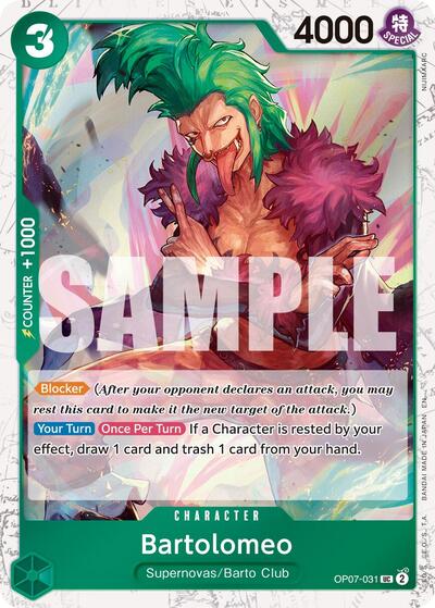 Bartolomeo Pirate Foil (PRB-02) #OP07-031 Uncommon (Foil Near Mint) Premium Booster -The Best- Vol. 2 One Piece Card Game: 2025