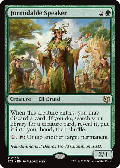 Formidable Speaker (ECL) #176 Rare (Near Mint) Lorwyn Eclipsed Magic: The Gathering: 2026
