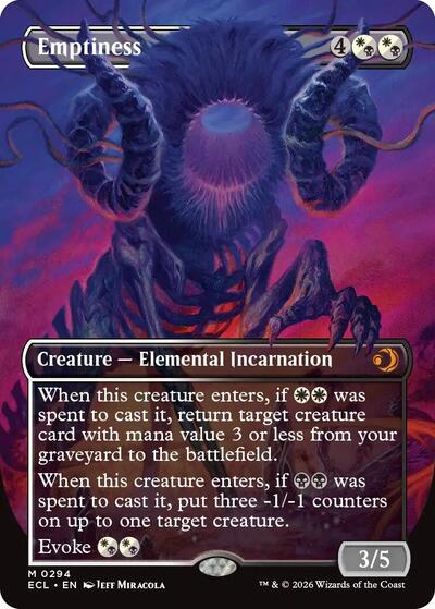 Emptiness Borderless (ECL) #294 Mythic Rare (Foil Near Mint) Lorwyn Eclipsed Magic: The Gathering: 2026