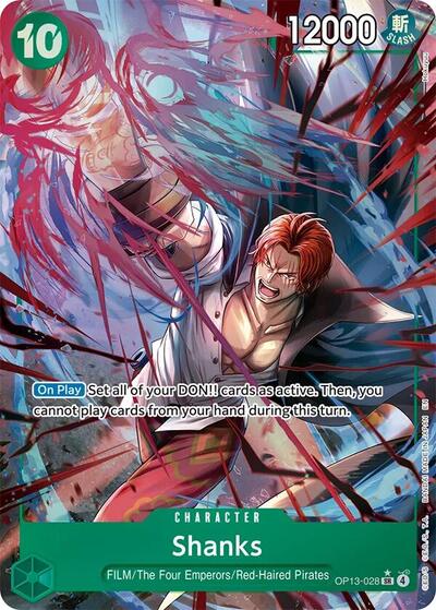 Shanks 028 Alternate Art (OP13) #OP13-028 Secret Rare (Foil Near Mint) Carrying On His Will One Piece Card Game: 2025