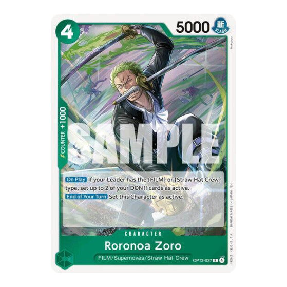 Roronoa Zoro (OP13) #OP13-037 Rare Carrying On His Will One Piece Card Game: 2025