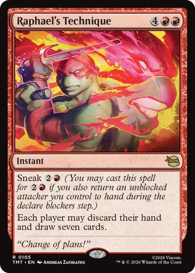 Raphaels Technique (TMT) #105 Rare (Lightly Played) Teenage Mutant Ninja Turtles Magic: The Gathering: 2026