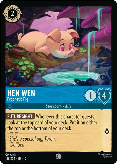 Hen Wen - Prophetic Pig (10) #138/204 Common (Near Mint) Whispers in the Well Disney Lorcana: 2025