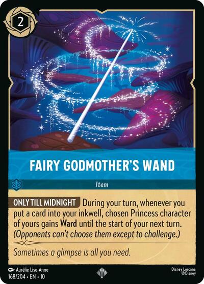 Fairy Godmothers Wand (10) #168/204 Super Rare (Near Mint) Whispers in the Well Lorcana TCG: 2025