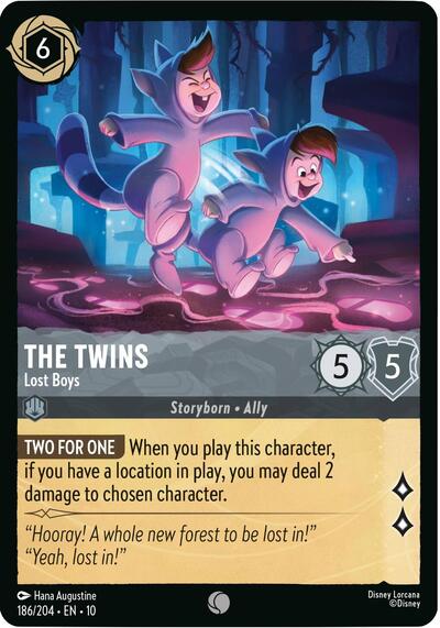The Twins Lost Boys (10) #186/204 Common (Near Mint) Whispers in the Well Lorcana TCG: 2025