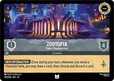 Zootopia - Police Headquarters (10) #203/204 Uncommon (Near Mint) Whispers in the Well Disney Lorcana: 2025