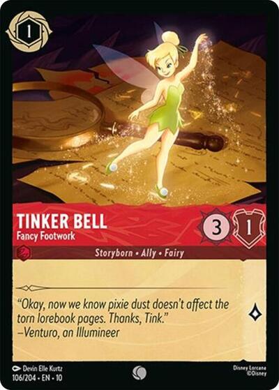 Tinker Bell - Fancy Footwork (10) #106/204 Common (Near Mint) Whispers in the Well Disney Lorcana: 2025
