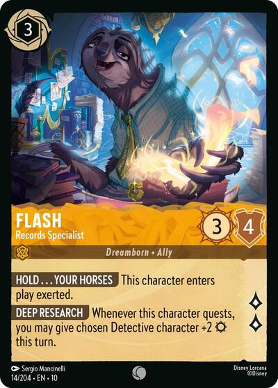 Flash - Records Specialist (10) #14/204 Common (Near Mint) Whispers in the Well Disney Lorcana: 2025