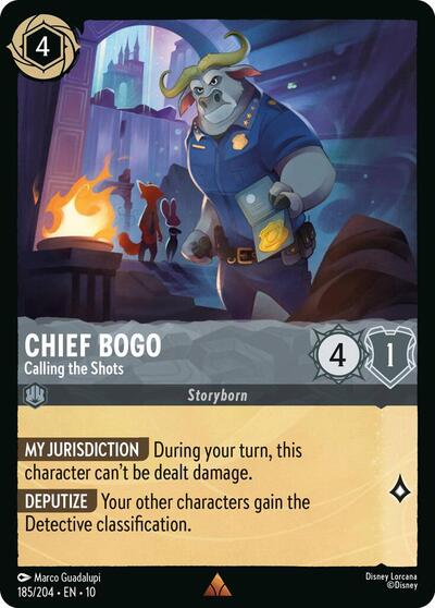Chief Bogo Calling the Shots (10) #185/204 Rare (Near Mint) Whispers in the Well Disney Lorcana: 2025