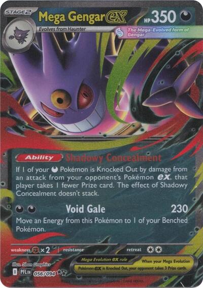 Mega Gengar ex (PFL) #056/094 Double Rare (Holofoil Lightly Played) ME02: Phantasmal Flames Pokemon: 2025