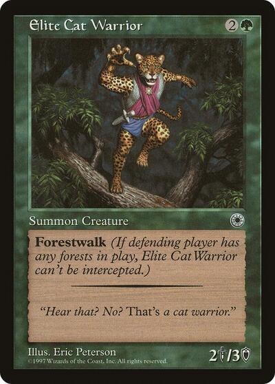 Elite Cat Warrior (Flavor Text) (POR) #163 Common (Lightly Played) Portal Magic: The Gathering: 1997