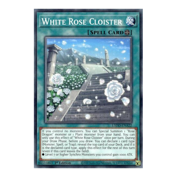 White Rose Cloister (L5DD) #L5DD-ENA22 Common / Short Print (1st Edition Lightly Played) Legendary 5D's Decks YuGiOh: 2025