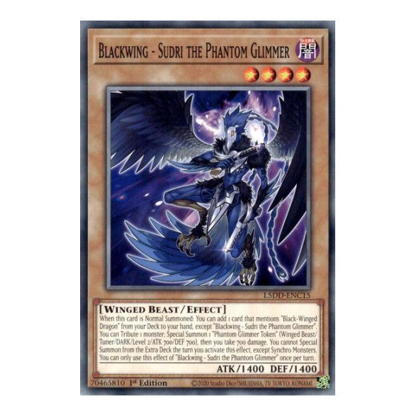 Blackwing - Sudri the Phantom Glimmer (L5DD) #L5DD-ENC15 Common / Short Print (1st Edition Lightly Played) Legendary 5D's Decks YuGiOh: 2025