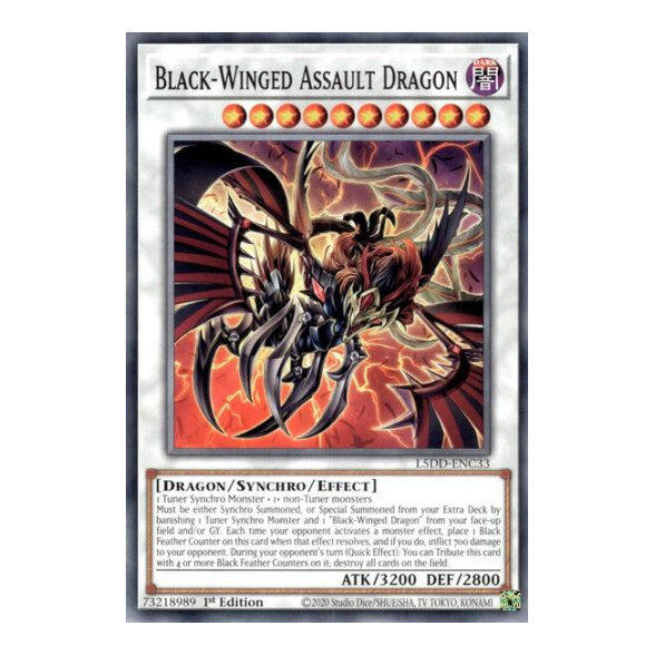 Black-Winged Assault Dragon (L5DD) #L5DD-ENC33 Common / Short Print (1st Edition Lightly Played) Legendary 5D's Decks YuGiOh: 2025