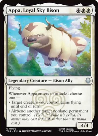 Appa Loyal Sky Bison (TLA) #9 Uncommon Avatar: The Last Airbender Magic: The Gathering: 2025