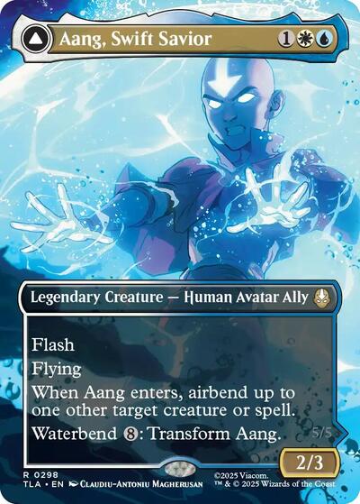 Aang Swift Savior 0298 Borderless (TLA) #298 Rare (Foil Near Mint) Avatar: The Last Airbender Magic: The Gathering: 2025
