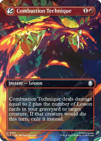 Combustion Technique Borderless (TLA) #301 Uncommon Avatar: The Last Airbender Magic: The Gathering: 2025