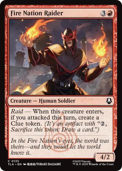 Fire Nation Raider (TLA) #135 Common Avatar: The Last Airbender Magic: The Gathering: 2025