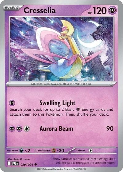Cresselia (PFL) #039/094 Uncommon (Reverse Holofoil Moderately Played) ME02: Phantasmal Flames Pokemon: 2025